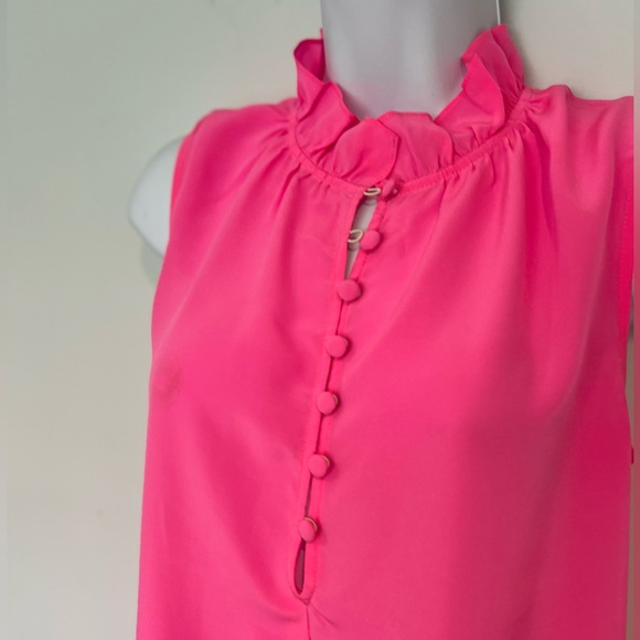 Lilly Pulitzer ⭐️SAMPLE⭐️ruffles Silk luxurious Top🔥RARE🔥 - Picture 5 of 14